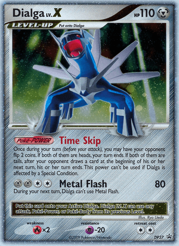 Dialga LV.X (DP37) [Diamond & Pearl: Black Star Promos] holographic card with Metal Flash attack