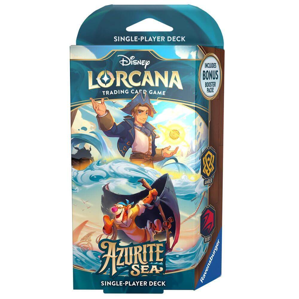 Azurite Sea - Starter Deck (Amber & Ruby) packaging for Disney Lorcana single-player deck.