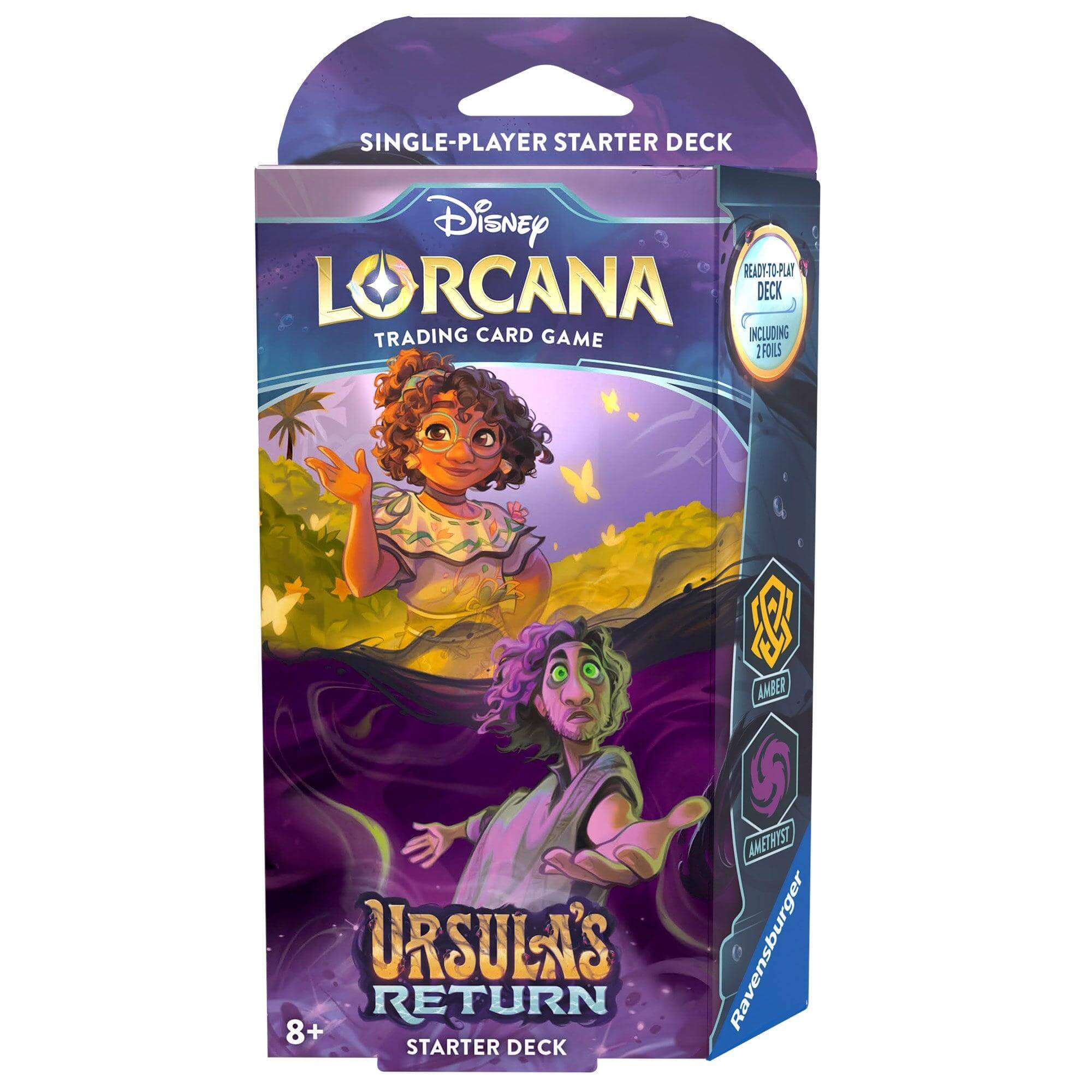 Disney Lorcana Ursula's Return - Starter Deck (Amber & Amethyst) packaging for a single-player trading card game.