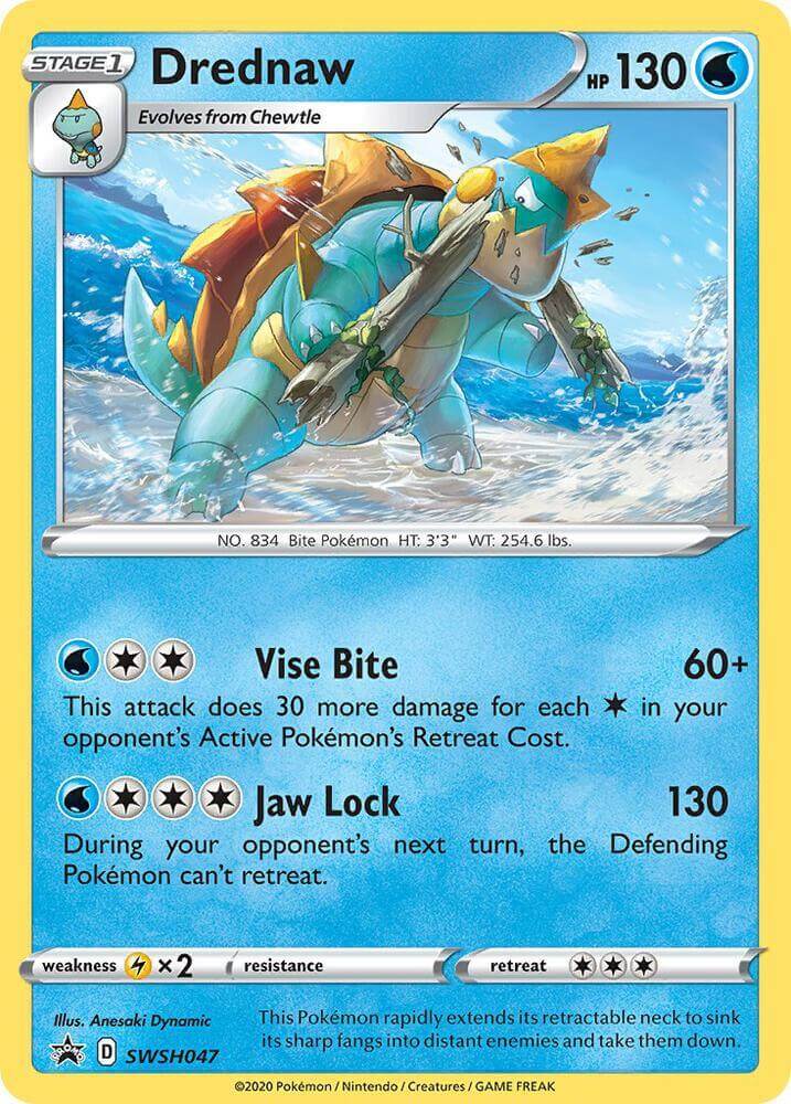 Drednaw (SWSH047) [Sword & Shield: Black Star Promos] holographic Pokémon card showcasing water type features.