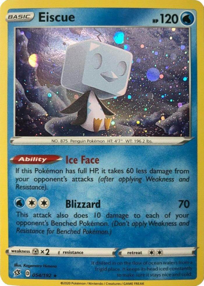 Eiscue (054/192) (Cosmos Holo) [Sword & Shield: Rebel Clash] featuring Ice Face ability and Blizzard attack.