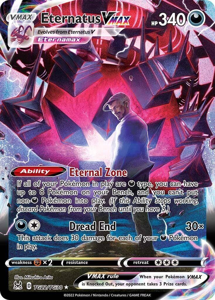 Eternatus VMAX (TG22/TG30) [Sword & Shield: Lost Origin] card showing Eternal Zone ability and Dread End attack.