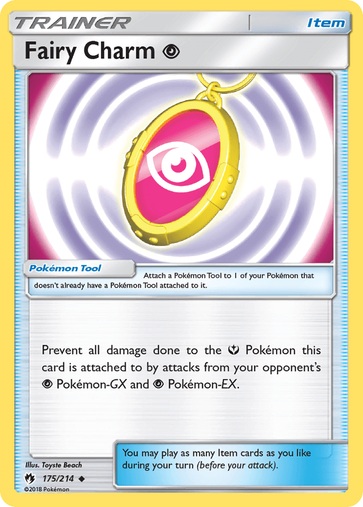 Fairy Charm Psychic (175/214) [Sun & Moon: Lost Thunder] item card illustration with item details and rarity.