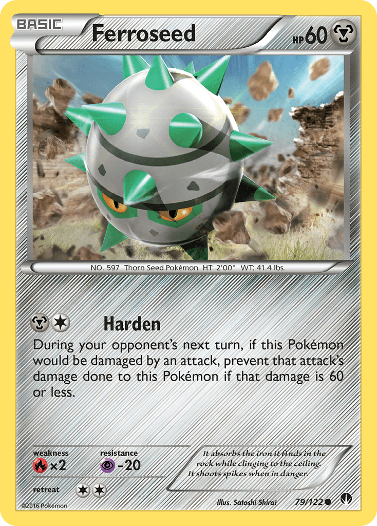 Ferroseed (79/122) [XY: BREAKpoint] playing card showing its art and details.