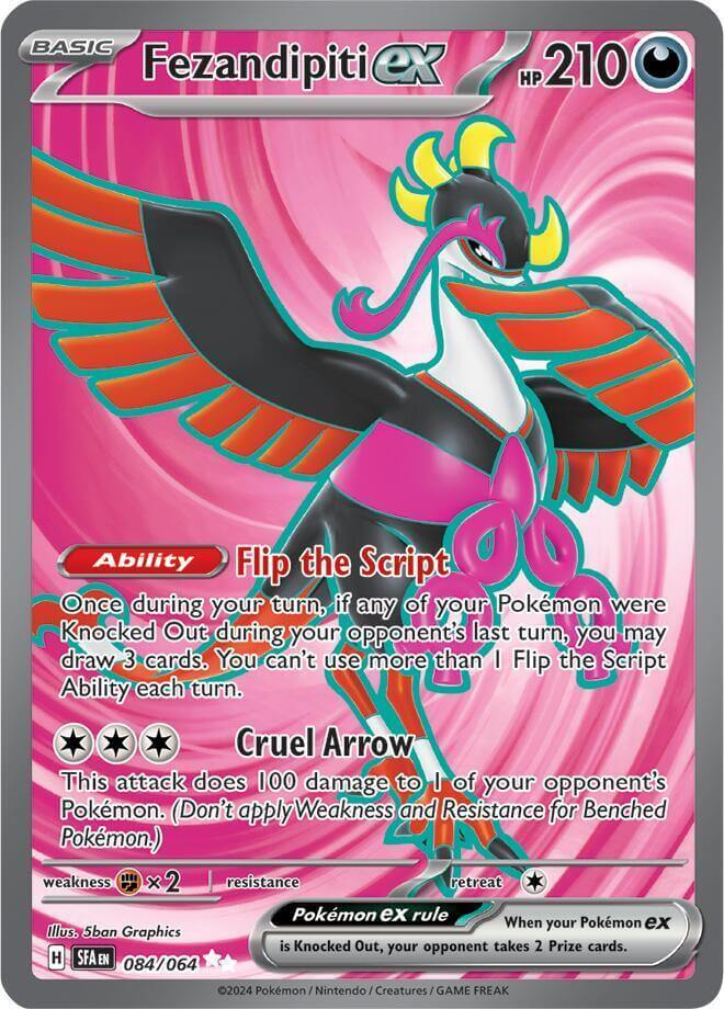 Fezandipiti (073/064) [Scarlet & Violet: Shrouded Fable] illustration showing abilities and stats.