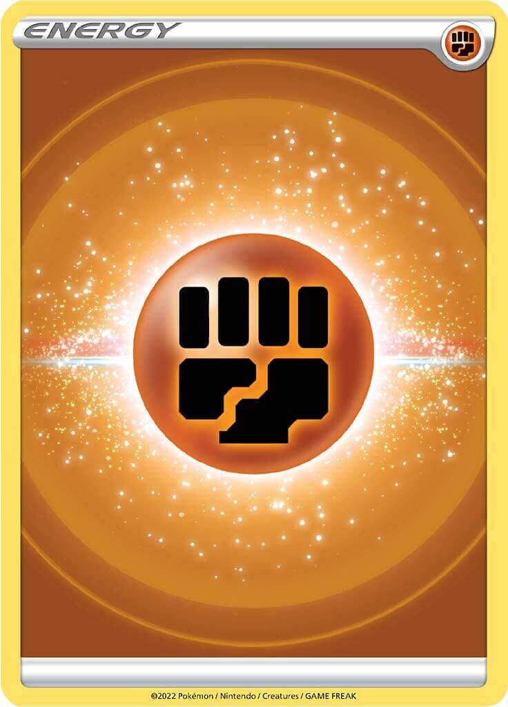 Fighting Energy [Sword & Shield: Brilliant Stars] card showcasing its common rarity and energy type.