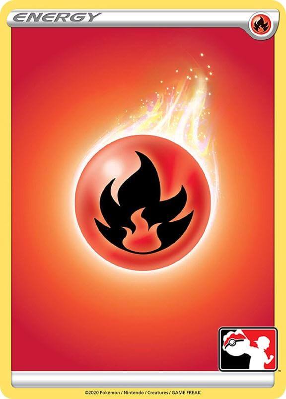 Fire Energy [Prize Pack Series One] card featuring a fiery energy symbol and vibrant background.