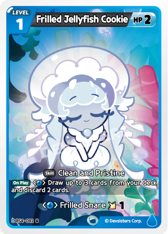 Frilled Jellyfish Cookie BS4-082 U | Uncommon Card featuring HP 2 and ability Clean and Pristine.