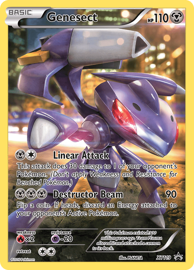 Genesect (XY119) [XY: Black Star Promos] card featuring HP 110 and attacks Linear Attack and Destructor Beam.