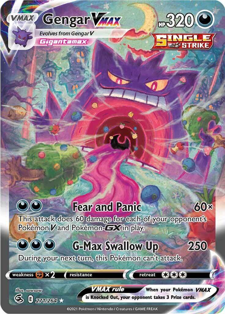 Gengar VMAX (271/264) [Sword & Shield: Fusion Strike] Darkness Secret Rare card with HP 320.