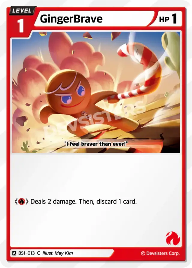 Gingerbrave BS1-013 C | Common Card featuring a brave gingerbread character in action.