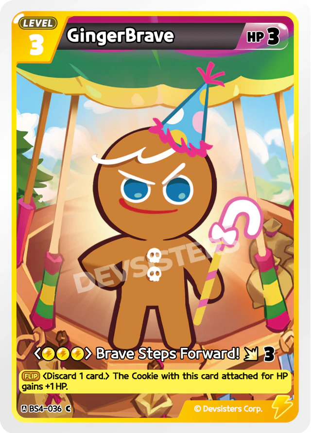GingerBrave BS4-036 C | Common Card featuring GingerBrave character with candy cane.