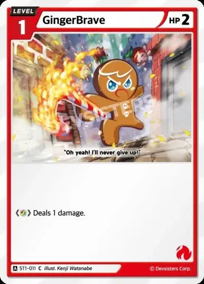 GingerBrave ST1-011 C | Common Card featuring GingerBrave character in action and unique artwork.