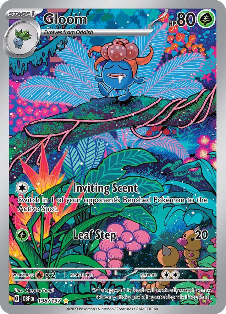 Gloom (198/197) [Scarlet & Violet: Obsidian Flames] card with vibrant illustration and powerful abilities.