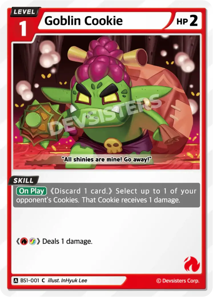 Goblin Cookie BS1-001 C | Common Card featuring a goblin holding a cookie.
