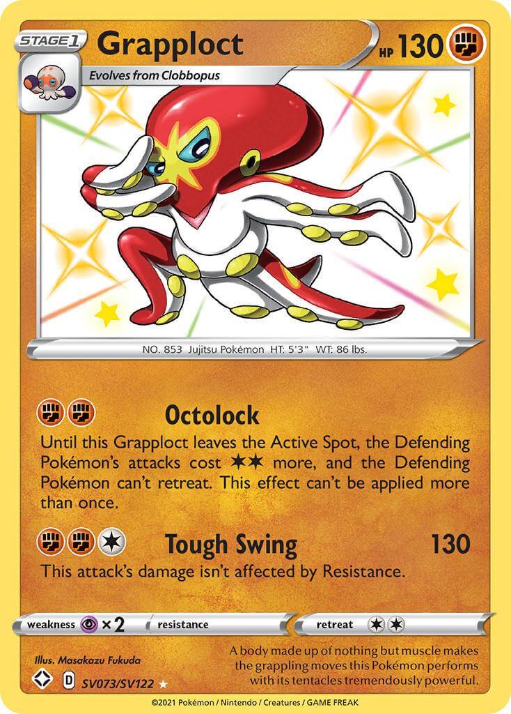 Grapploct (SV073/SV122) [Sword & Shield: Shining Fates] Ultra Rare Fighting Type Pokémon card with abilities.