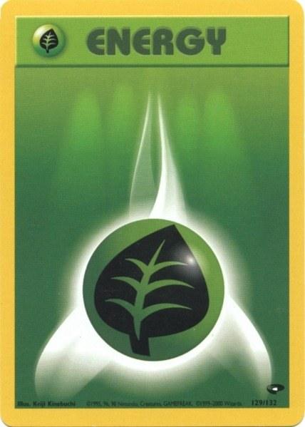 Grass Energy (129/132) [Gym Challenge Unlimited] - Grass type energy card from the Pokémon TCG.