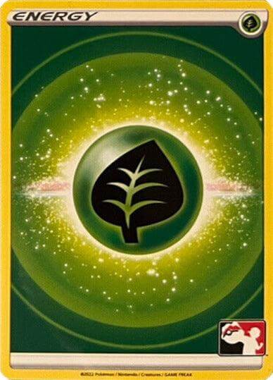 Grass Energy [Prize Pack Series Two] card featuring a green leaf symbol and mystical energy effects.