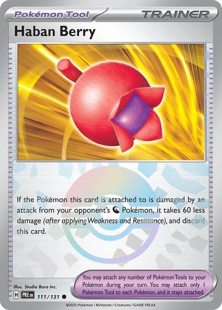 Haban Berry (111/131) (Poke Ball Pattern) [Scarlet & Violet: Prismatic Evolutions] Pokemon Tool card image.