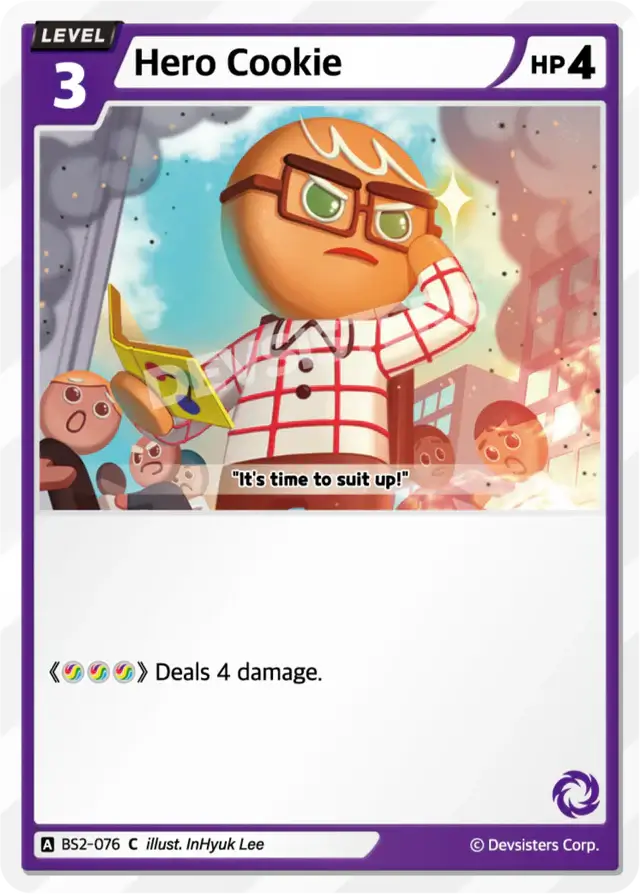 Hero Cookie BS2-076 C | Common Card featuring a character ready for action.