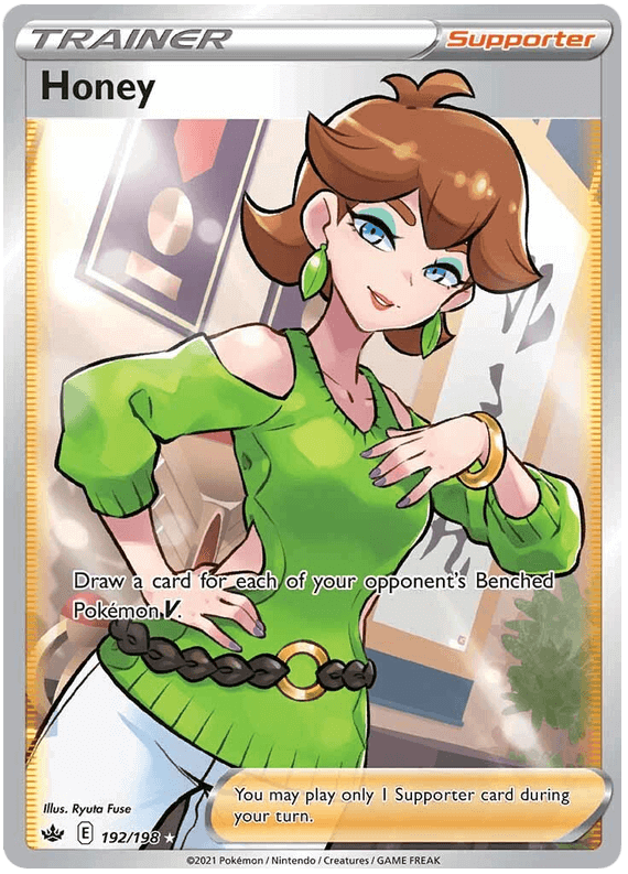 Honey (192/198) [Sword & Shield: Chilling Reign] Ultra Rare Supporter card featuring a dynamic character illustration.
