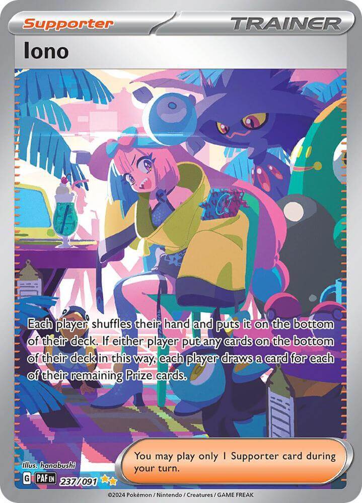 Iono (237/091) [Scarlet & Violet: Paldean Fates] special illustration rare supporter card.