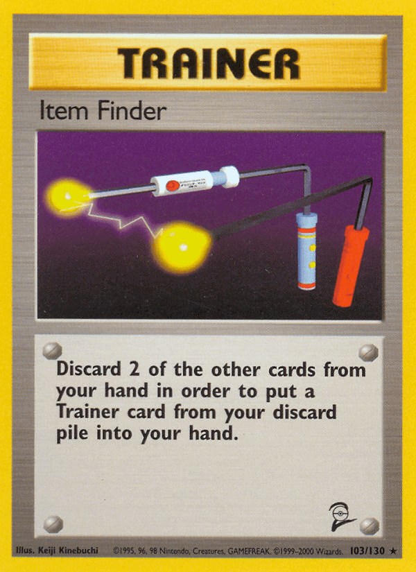 Item Finder (103/130) [Base Set 2] Trainer card featuring art by Keiji Kinebuchi.