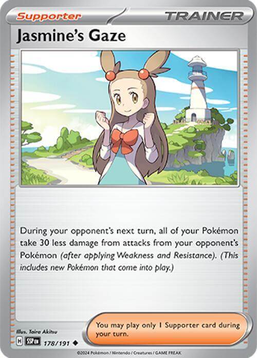 Jasmine's Gaze (178/191) [Scarlet & Violet: Surging Sparks] Supporter card with gameplay effects.