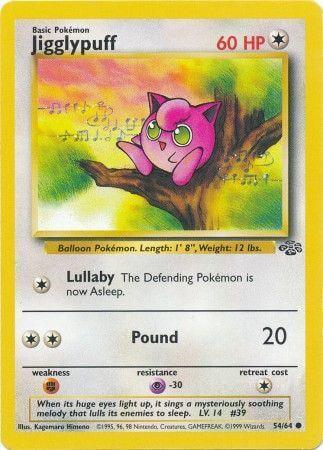 Jigglypuff (54/64) [Jungle Unlimited] trading card featuring its Lullaby move and vibrant artwork.