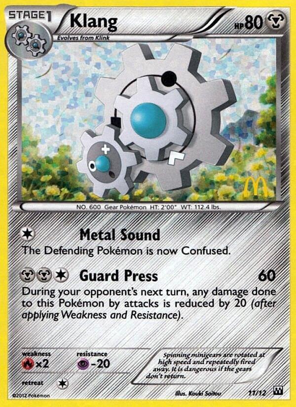 Klang (11/12) [McDonald's Promos: 2012 Collection] Pokémon card showcasing metal type features.