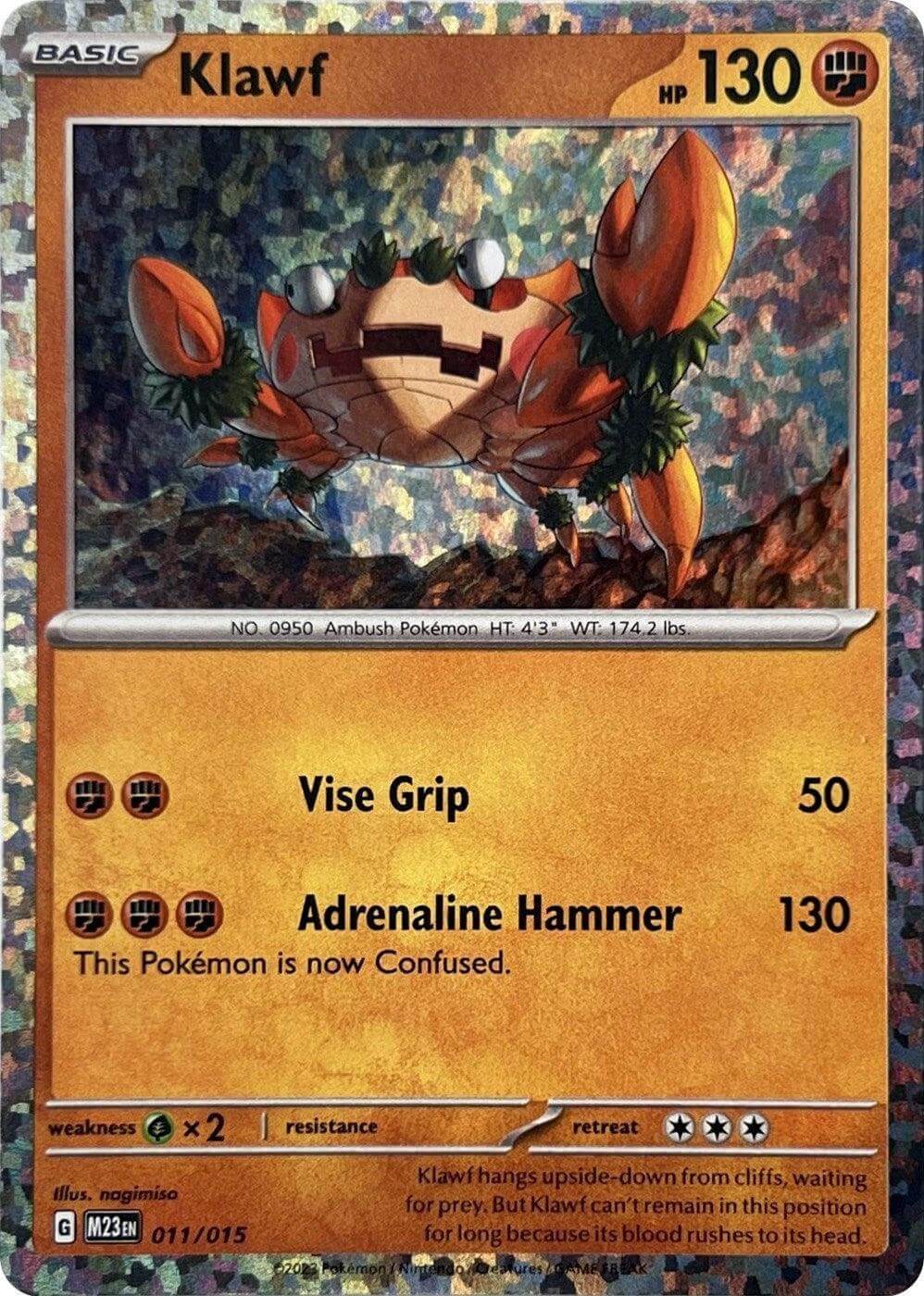 Klawf (011/015) [McDonald's Promos: 2023 Collection] featuring Vise Grip and Adrenaline Hammer moves.