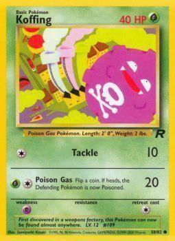 Koffing (58/82) [Team Rocket Unlimited] card featuring Poison Gas and Tackle ability.