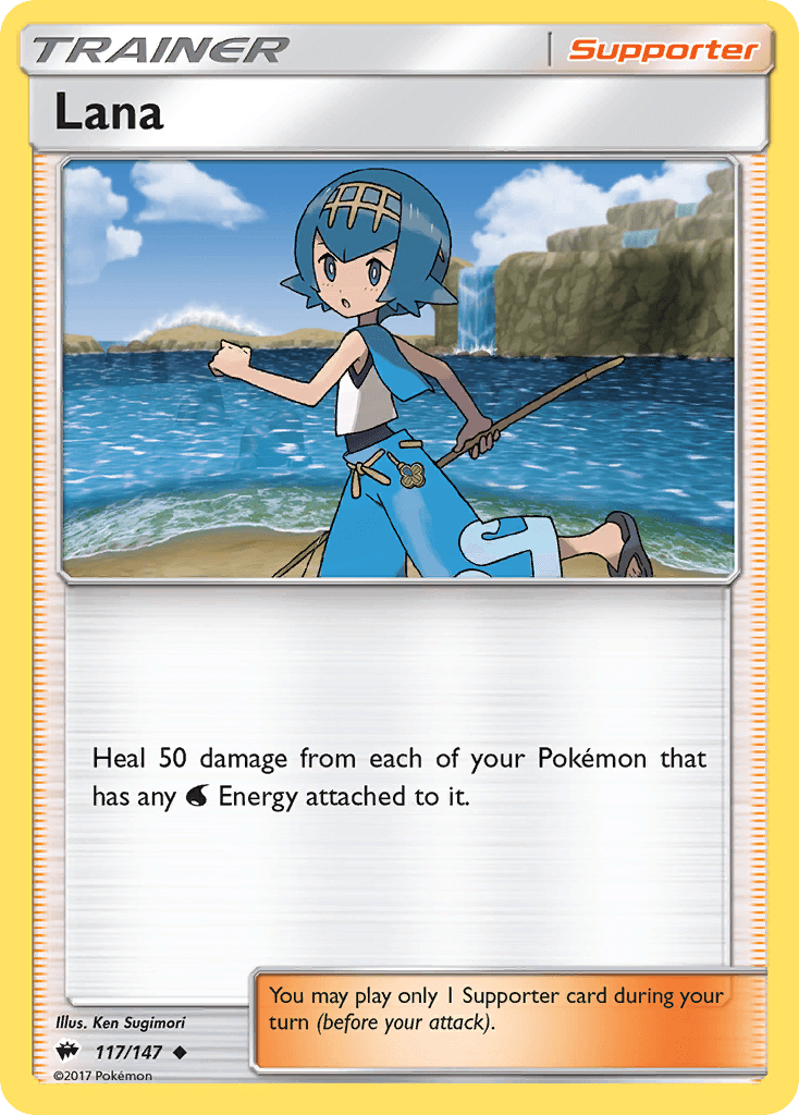 Lana (117/147) [Sun & Moon: Burning Shadows] Supporter card with healing abilities for Pokémon.