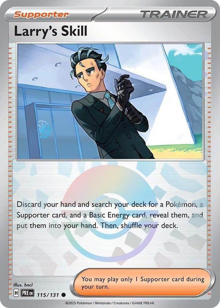 Larry's Skill (115/131) (Poke Ball Pattern) [Scarlet & Violet: Prismatic Evolutions] Trading Card.
