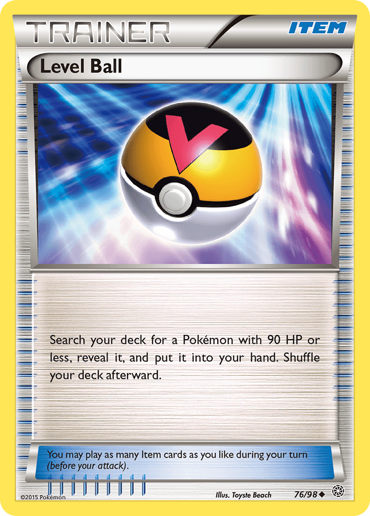 Level Ball (76/98) [XY: Ancient Origins] card featuring the item and its description.