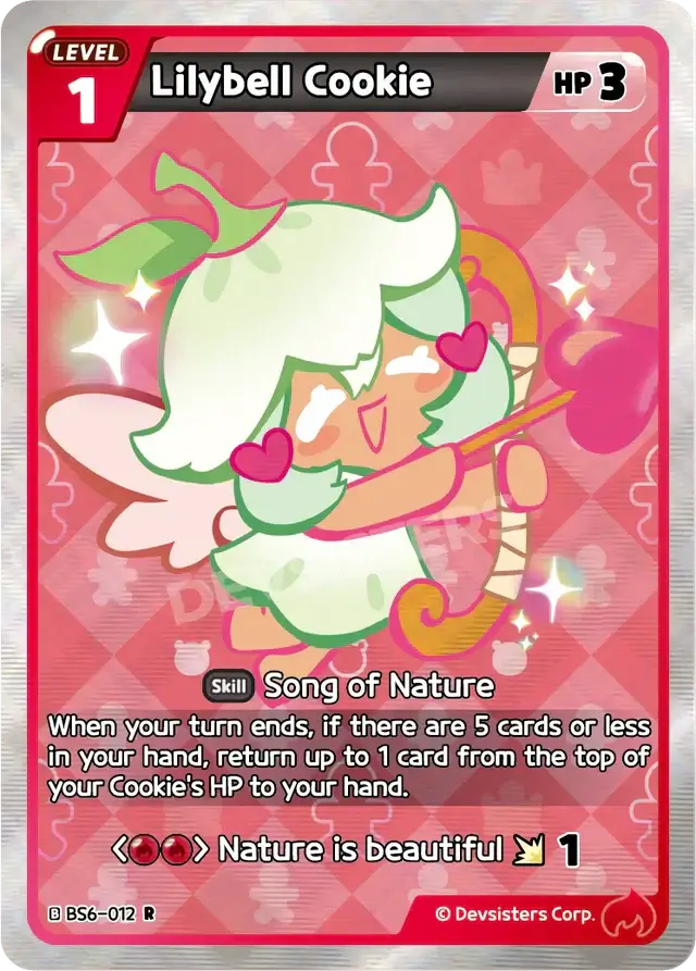 Lilybell Cookie BS6-012 R | Rare Card showcasing adorable character and card details.
