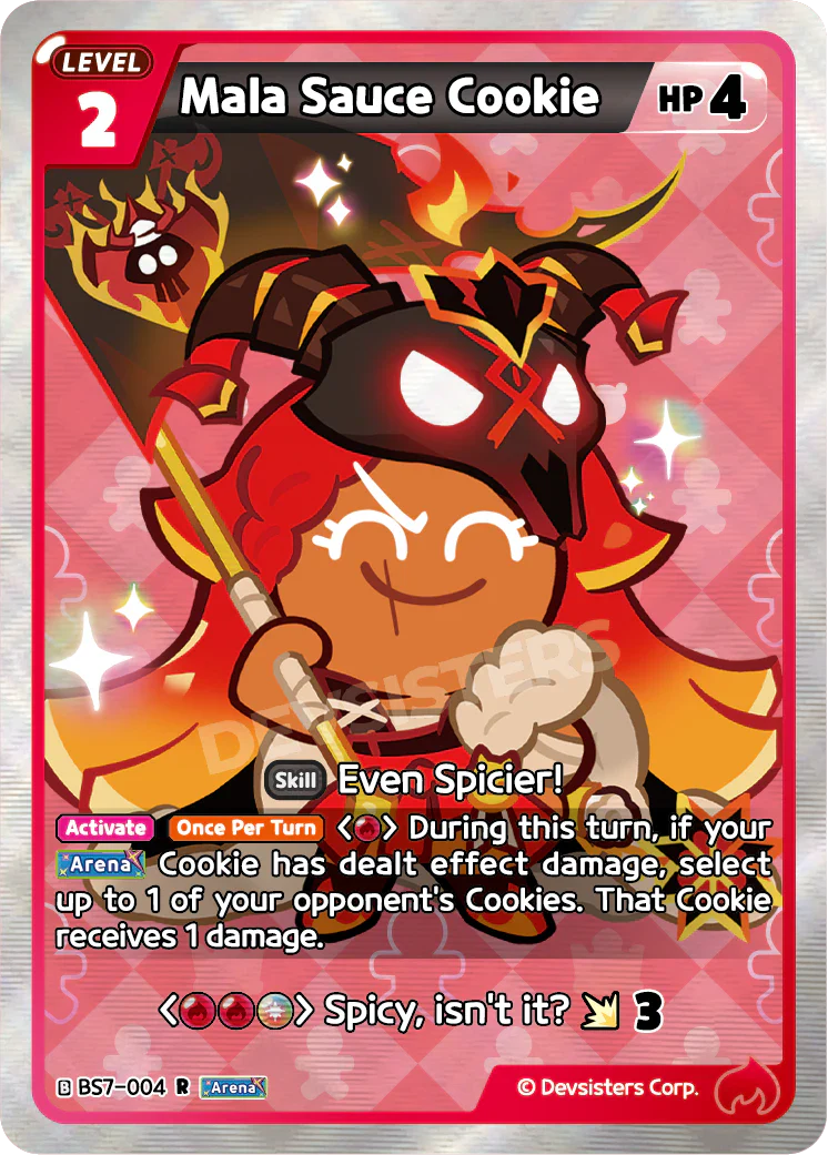 Mala Sauce Cookie BS7-004 R | Rare Card featuring a colorful character with unique abilities.