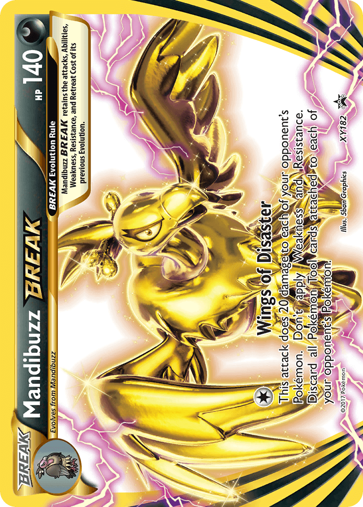 Mandibuzz BREAK (XY182) [XY: Black Star Promos] trading card showcasing its Wings of Disaster attack.