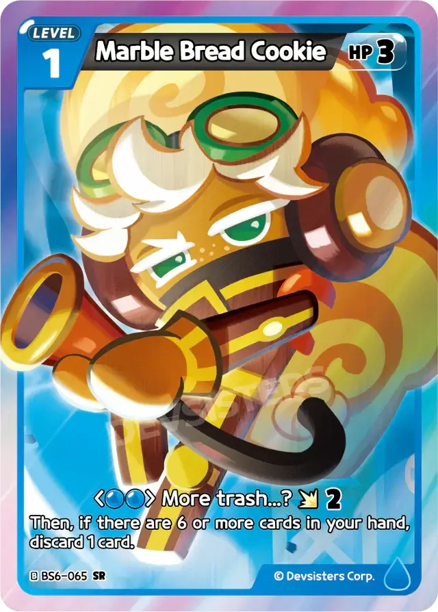 Marble Bread Cookie BS6-065 SR | Super Rare Card featuring colorful character design and abilities.