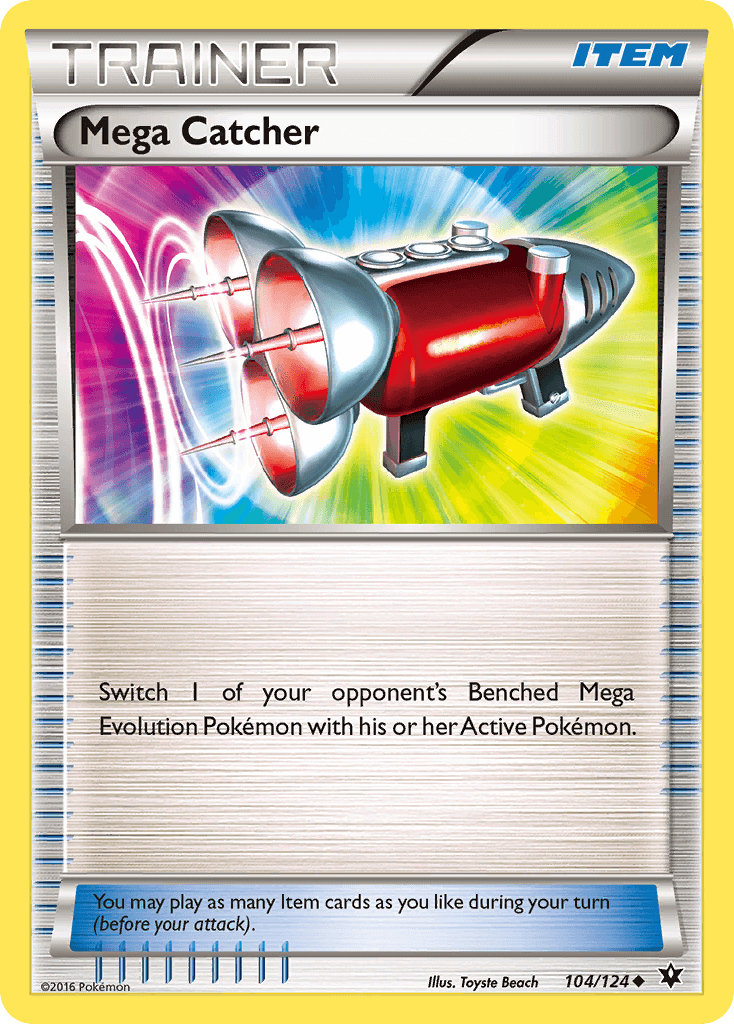 Mega Catcher (104/124) [XY: Fates Collide] item card depicting a trainer item with unique design.