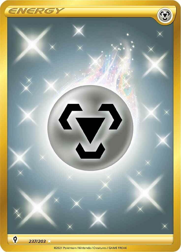 Metal Energy (237/203) [Sword & Shield: Evolving Skies] card featuring a silver design and starry background.