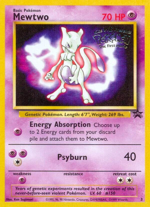 Mewtwo (3) [Wizards of the Coast: Black Star Promos] card featuring Energy Absorption and Psyburn.