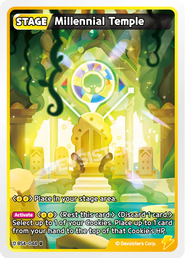 Millennial Temple BS4-044 U | Uncommon Card image displaying vibrant artwork and game mechanics of the card.