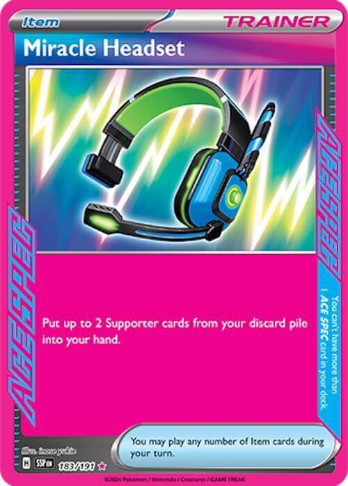 Miracle Headset (183/191) [Scarlet & Violet: Surging Sparks] card showcasing its design and effects.
