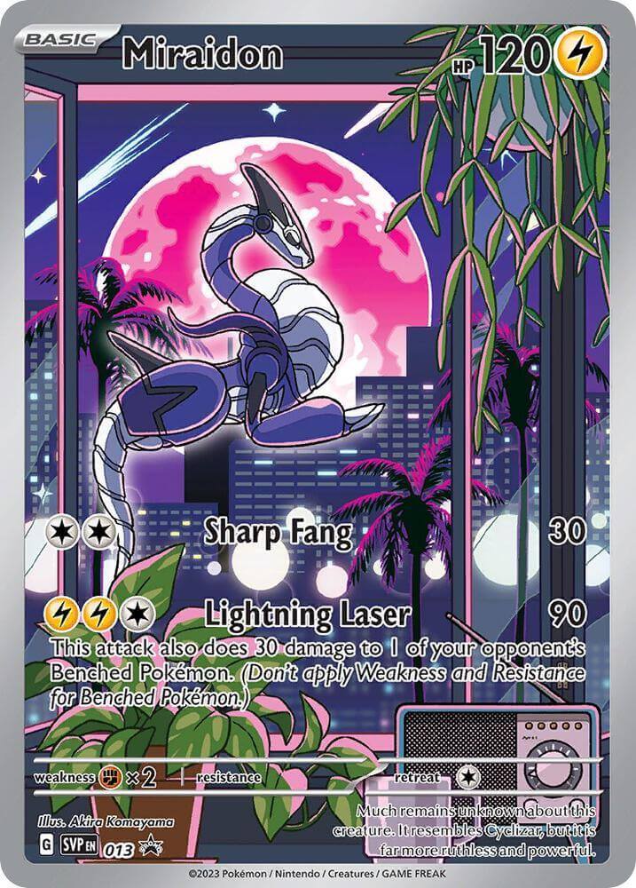 Miraidon (013) [Scarlet & Violet: Black Star Promos] featuring lightning abilities and vibrant artwork.