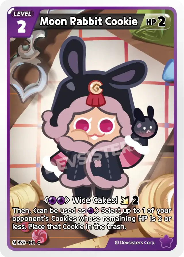 Moon Rabbit Cookie BS3-101 C | Common Card featuring cute character design and gameplay details.