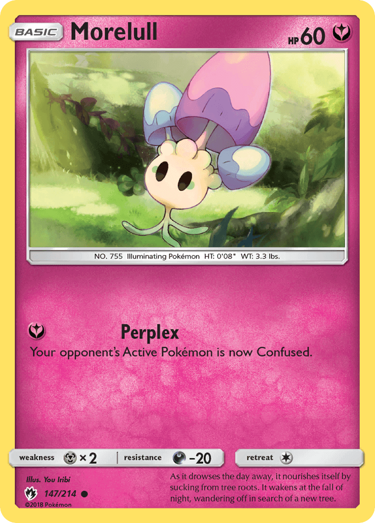 Morelull (147/214) [Sun & Moon: Lost Thunder] card featuring the Fairy-type Pokémon.
