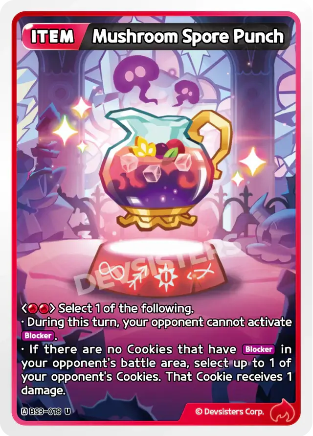 Mushroom Spore Punch BS3-018 U | Uncommon Card image featuring a potion and game instructions.