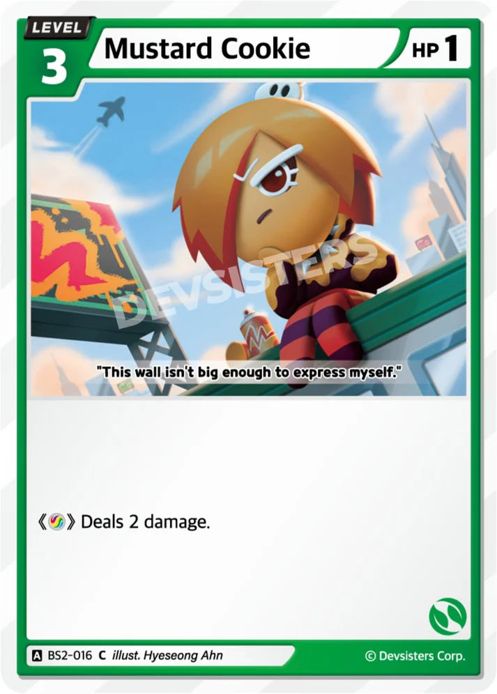 Mustard Cookie BS2-016 C | Common Card featuring a character expressing emotion, deals 2 damage.