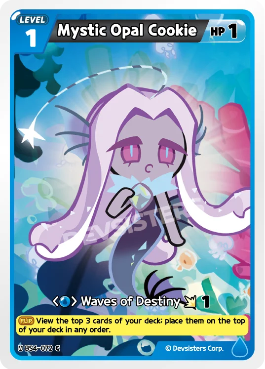 Mystic Opal Cookie BS4-072 C | Common Card featuring a whimsical character with light effects and playful design.